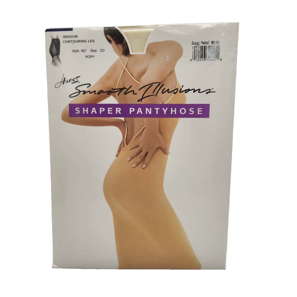Hanes Smooth Illusions Shaper Pantyhose Size CD Ivory Style 637